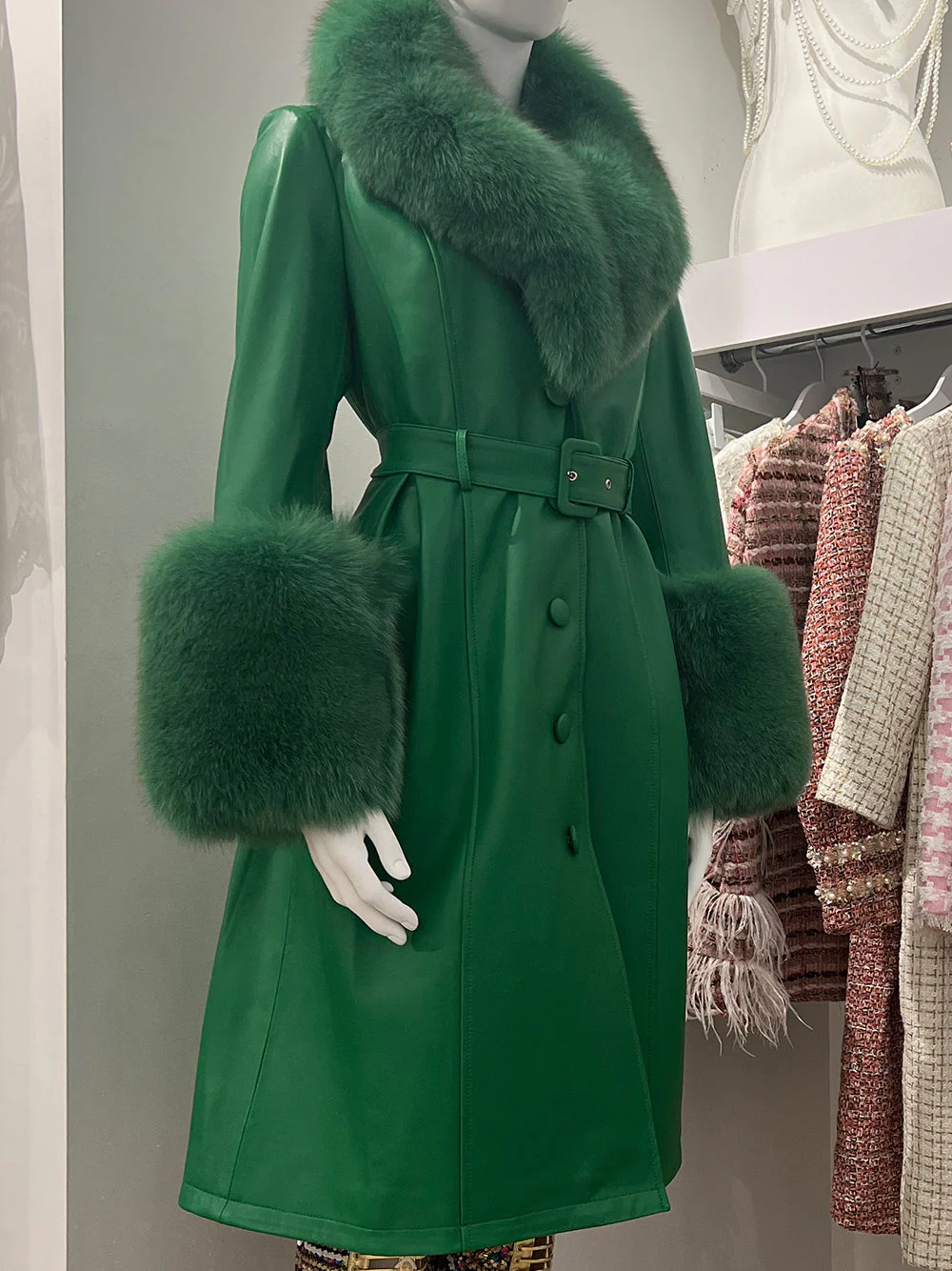 CABRINI Faux Fur Genuine Leather Coat - Image 5