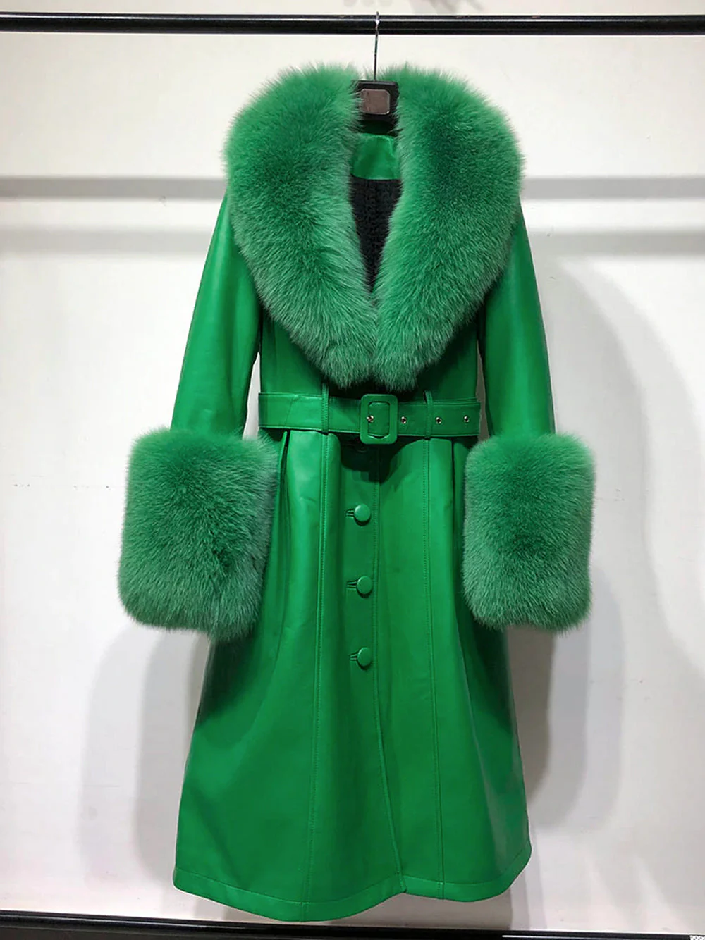 CABRINI Faux Fur Genuine Leather Coat - Image 7
