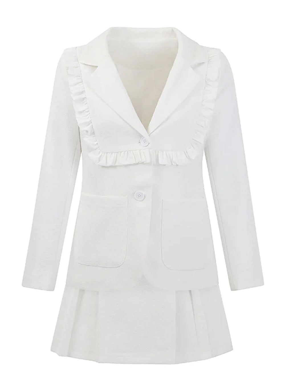 CARA Tweed Wool Blazer & Skirt Set - Image 7