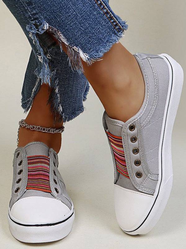 Casual Band Slip-On Canvas Sneakers - Image 20