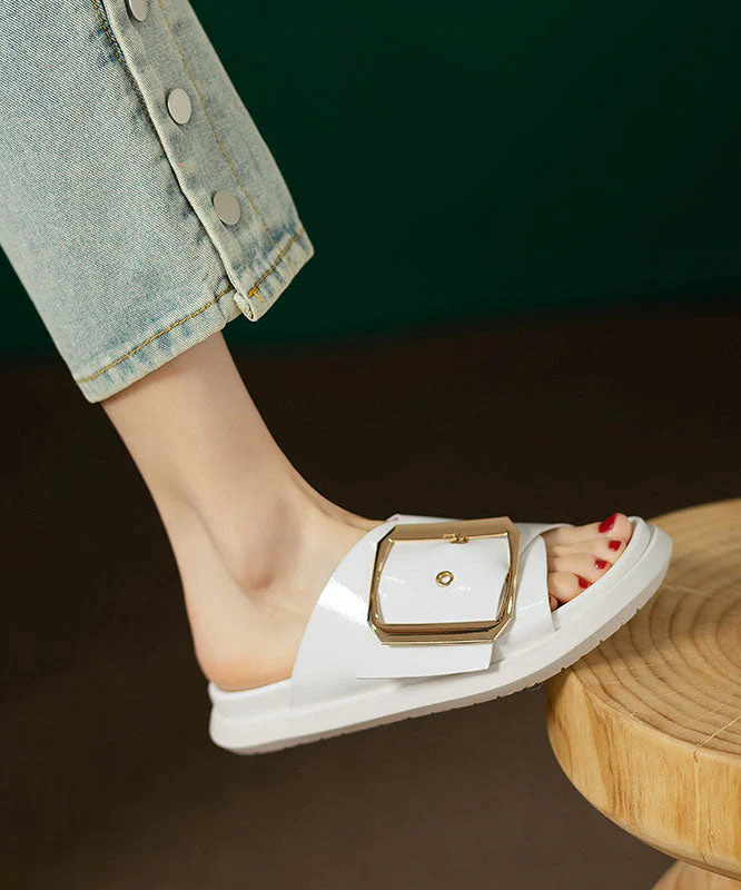 Casual Comfy Black Splicing Platform Slide Sandals - Image 2