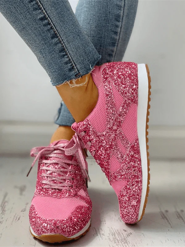 Casual Glitter Breathable Sneakers - Image 13