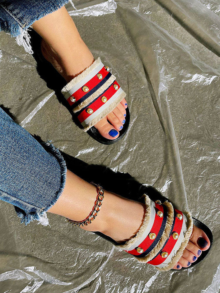 Casual Pearl Tassel Slipper - Image 7