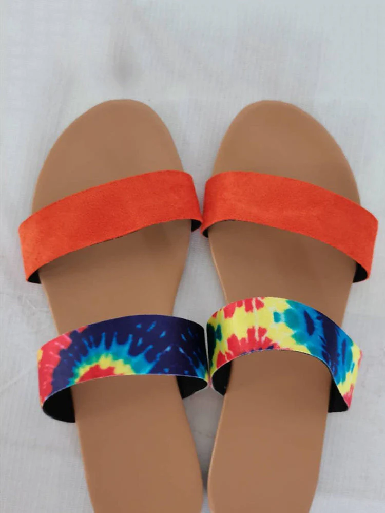 Casual Print Flat Slide Sandals - Image 6