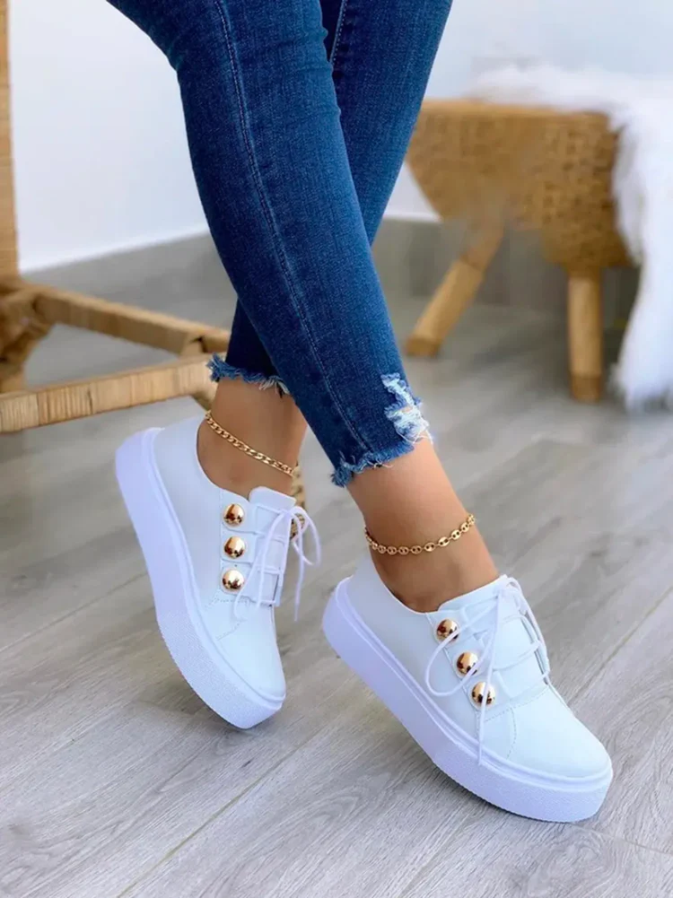 Casual Round Toe PU Loafers - Image 4