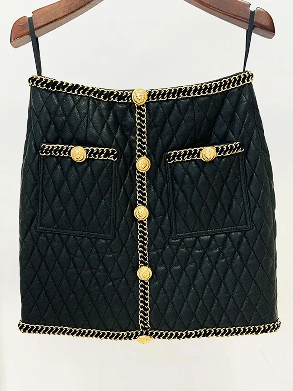 CATENA Leather Chain Mini Skirt - Image 6