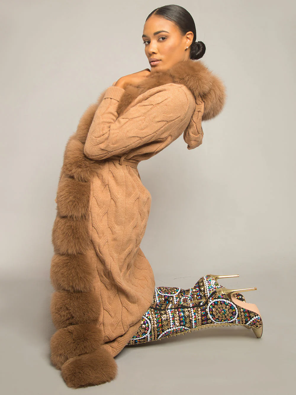 CAVO Fur & Cashmere Cardigan - Image 3