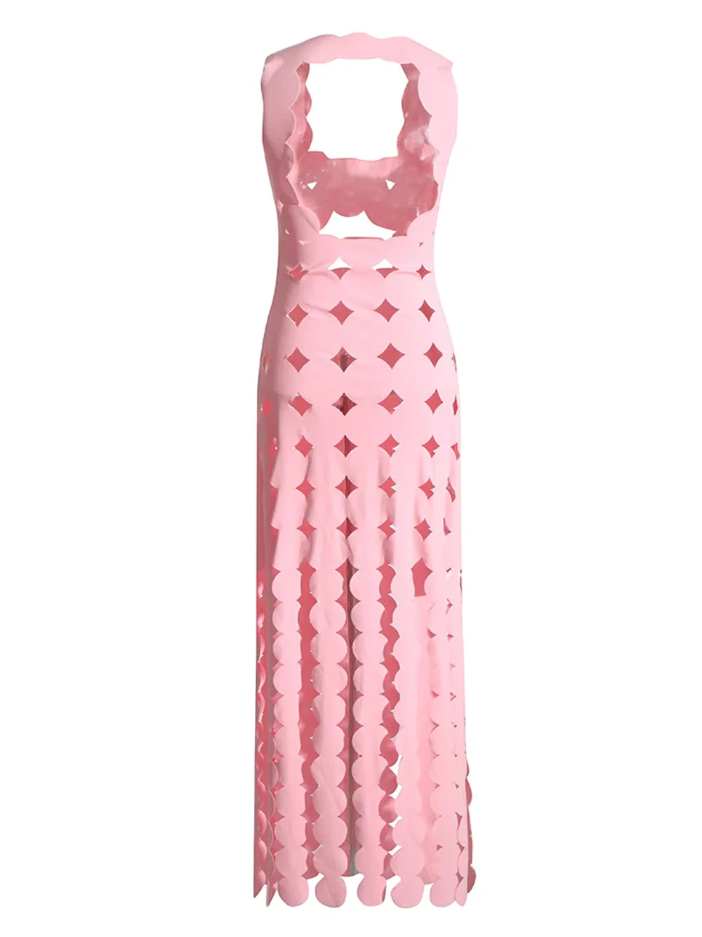 CERA Appliqué Fringe Maxi Dress in Pink - Image 5