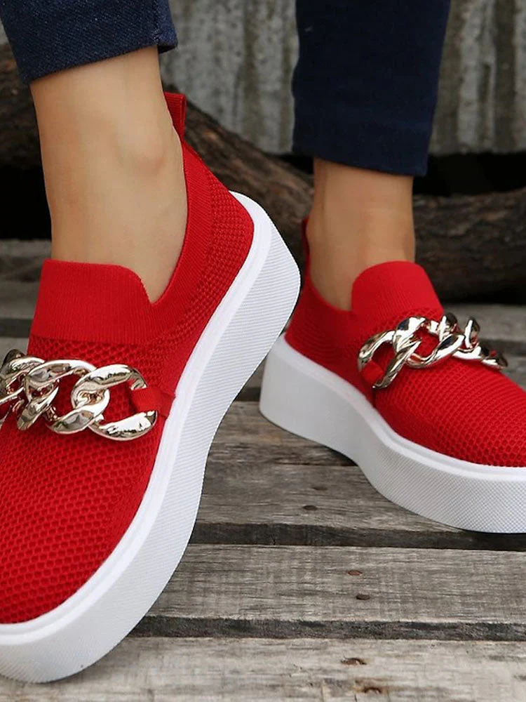 Chain Decor Slip-On Walking Sneakers - Image 7