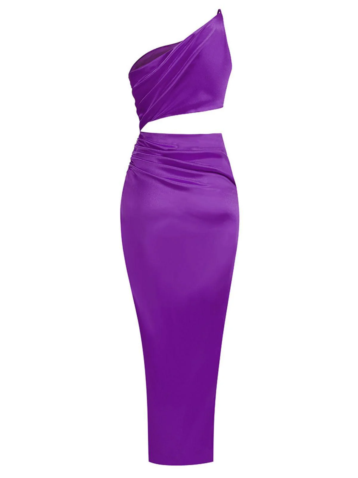 Chara One Shoulder Cutout Maxi Dress In Purple - Image 7