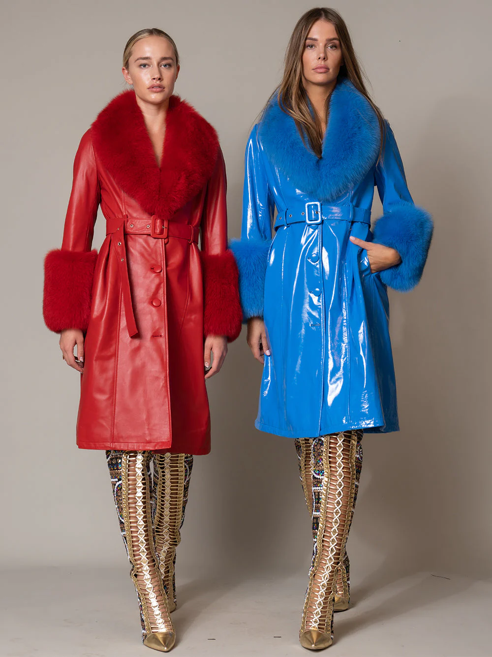 CHERRY Faux Fur Genuine Leather Coat - Image 10