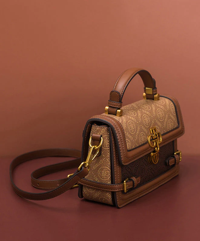 Chic Brown Versatile Calf Leather Messenger Bag - Image 4