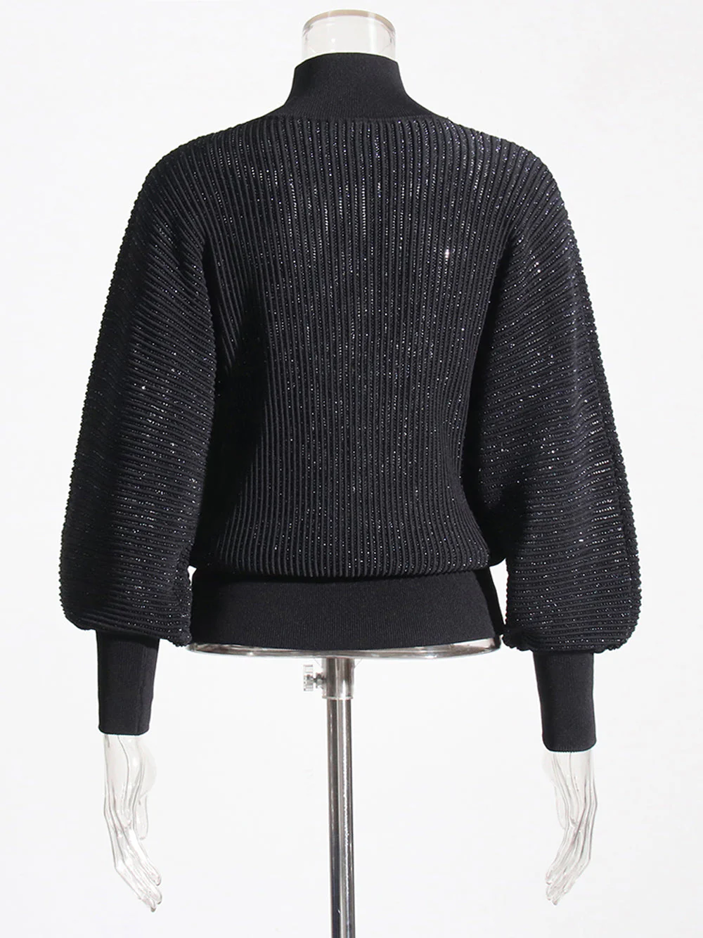 CHO Ribbed-knit Turtleneck Sweater in Black - Image 7