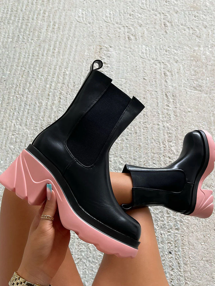 Chunky Heel Ankle Boots - Image 6