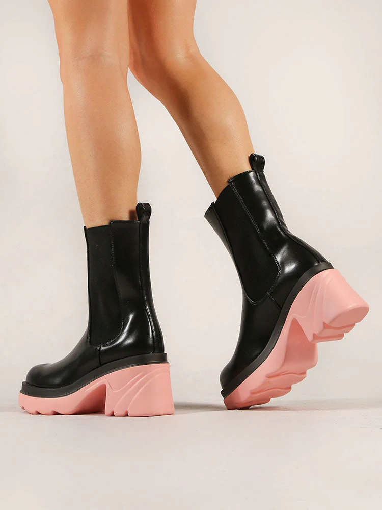 Chunky Heel Ankle Boots - Image 9