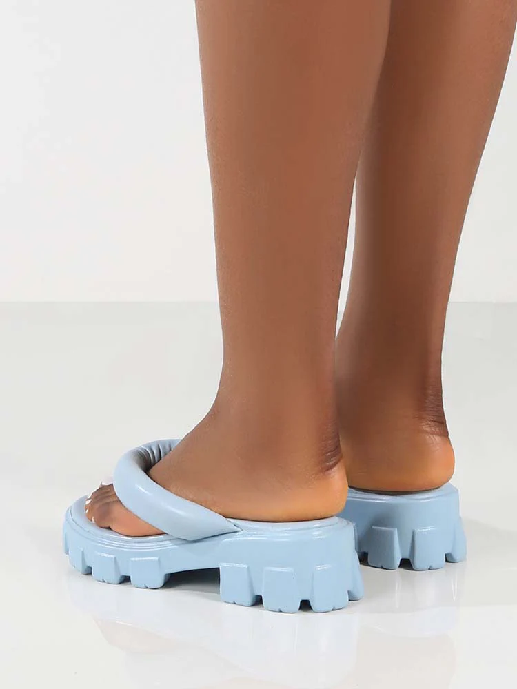 Chunky Sole Thong Strap Sandals - Image 10