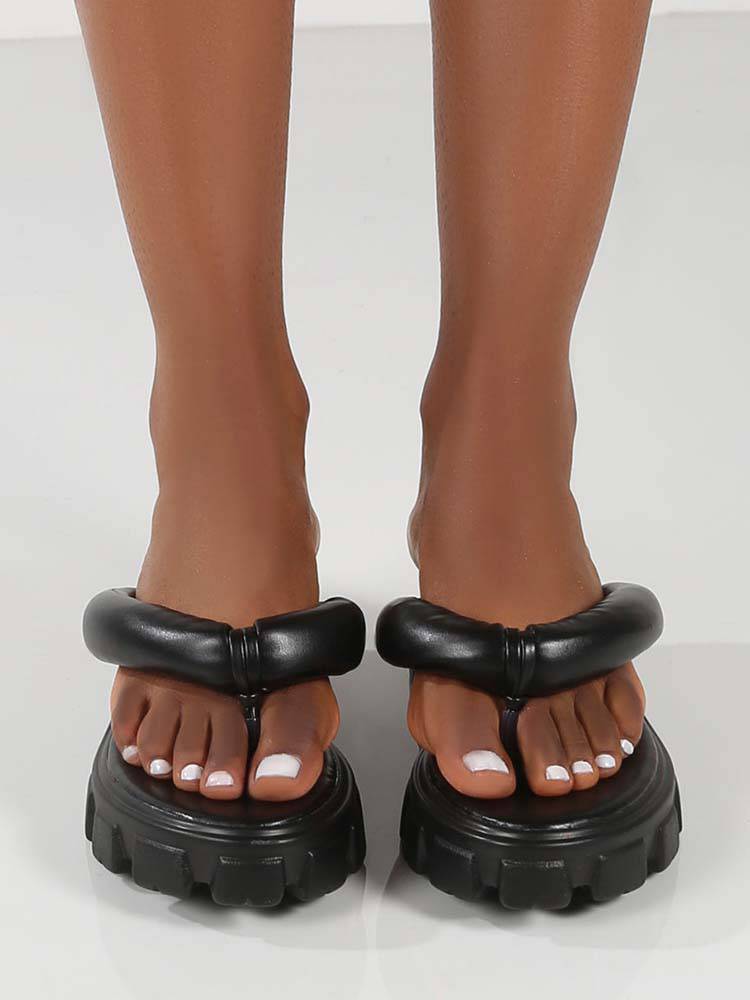 Chunky Sole Thong Strap Sandals - Image 13