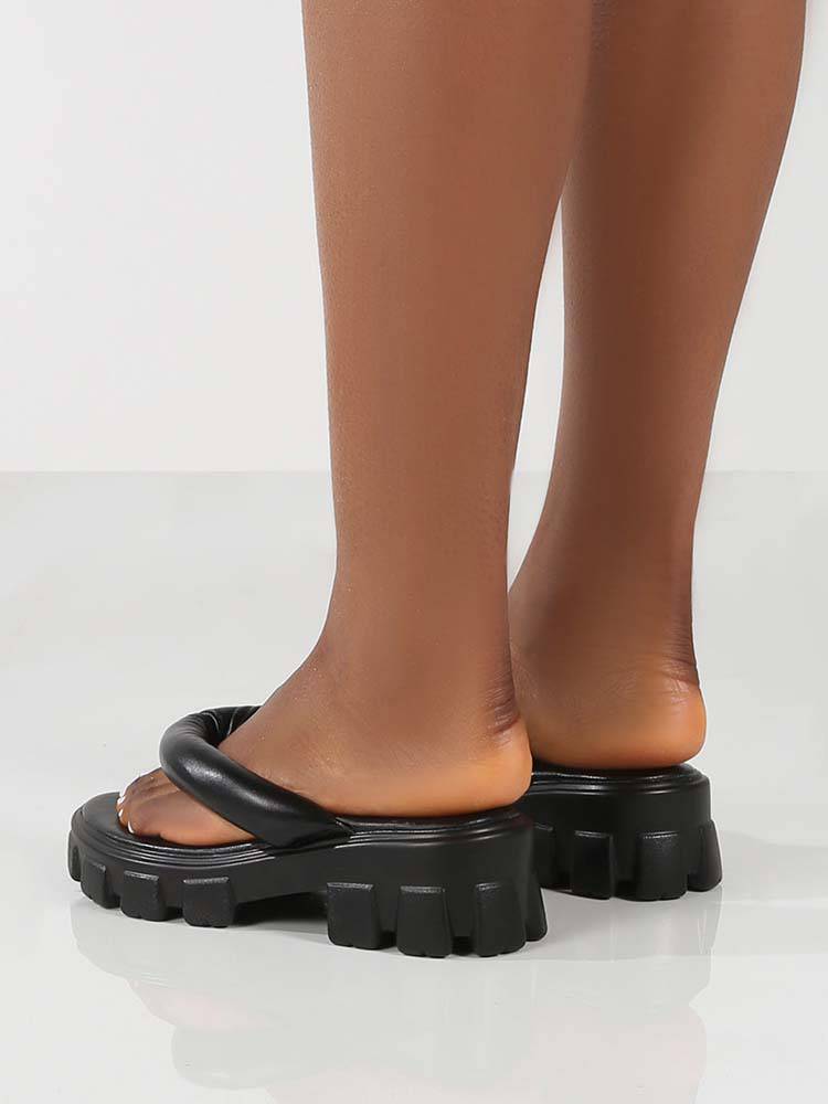 Chunky Sole Thong Strap Sandals - Image 14
