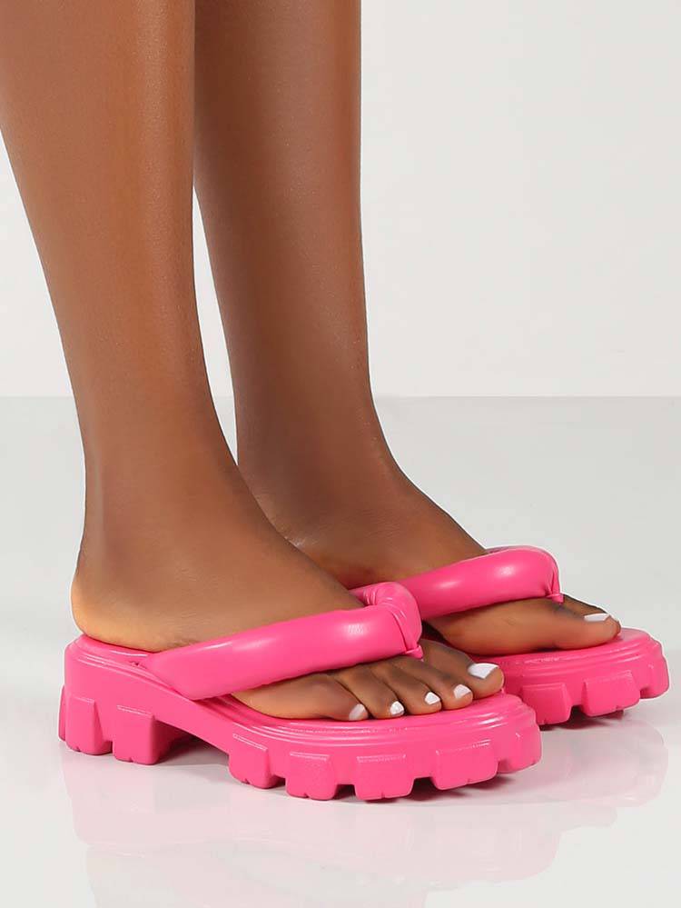 Chunky Sole Thong Strap Sandals - Image 2