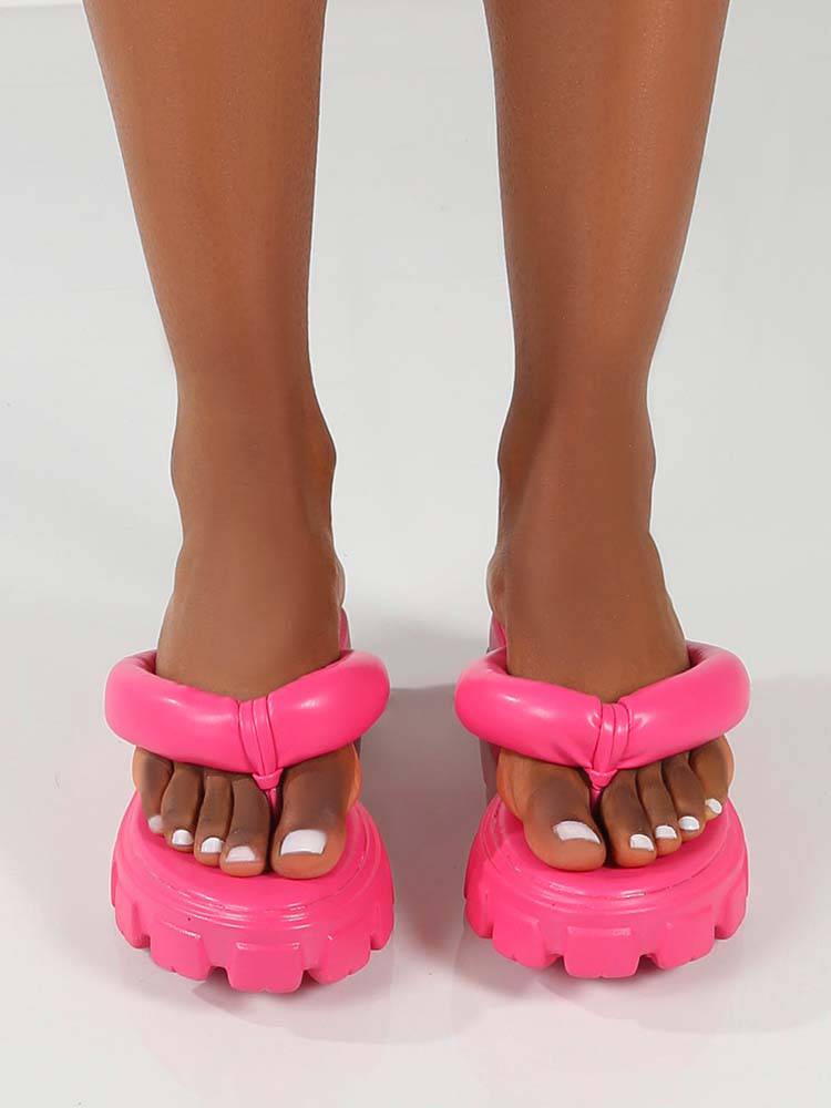 Chunky Sole Thong Strap Sandals - Image 3