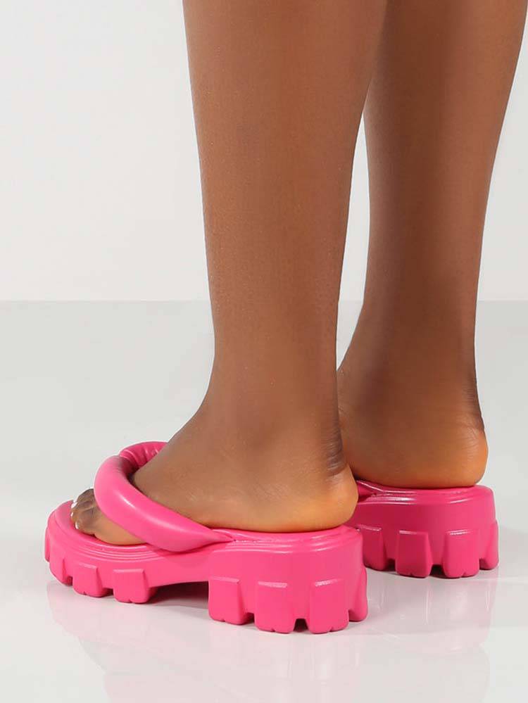 Chunky Sole Thong Strap Sandals - Image 4