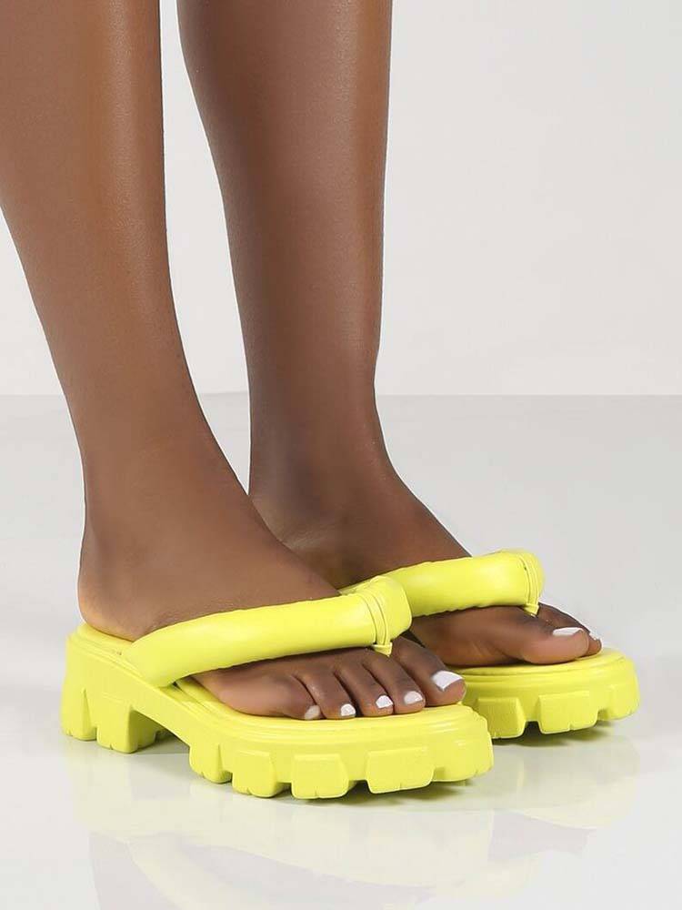 Chunky Sole Thong Strap Sandals - Image 5