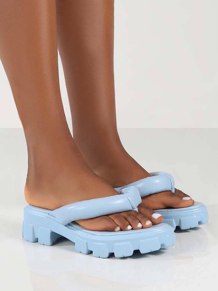 Chunky Sole Thong Strap Sandals - Image 8