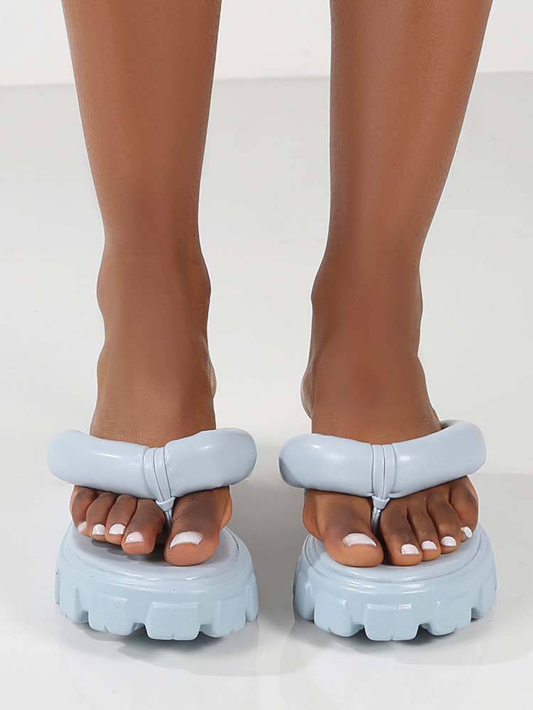 Chunky Sole Thong Strap Sandals - Image 9