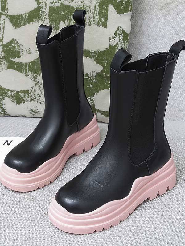 Chunky Soled Flatform Boots - Image 16