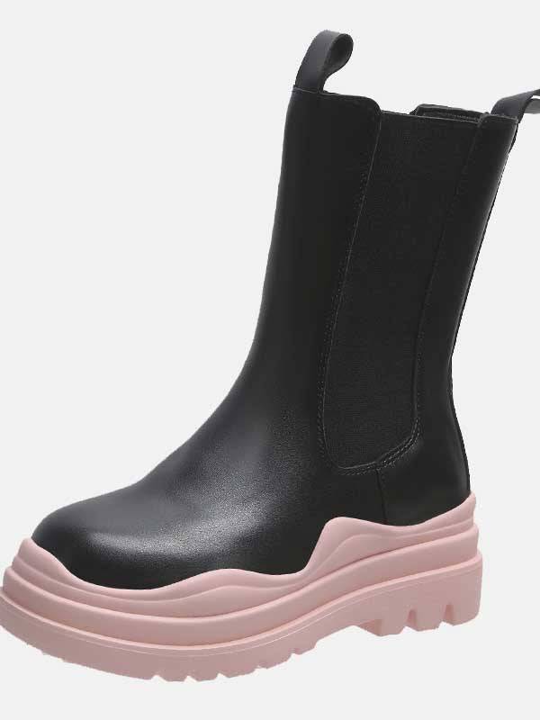 Chunky Soled Flatform Boots - Image 17