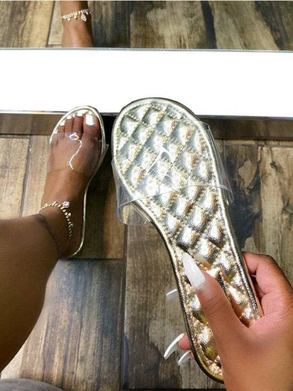Clear Band Slide Flat Slippers - Image 12