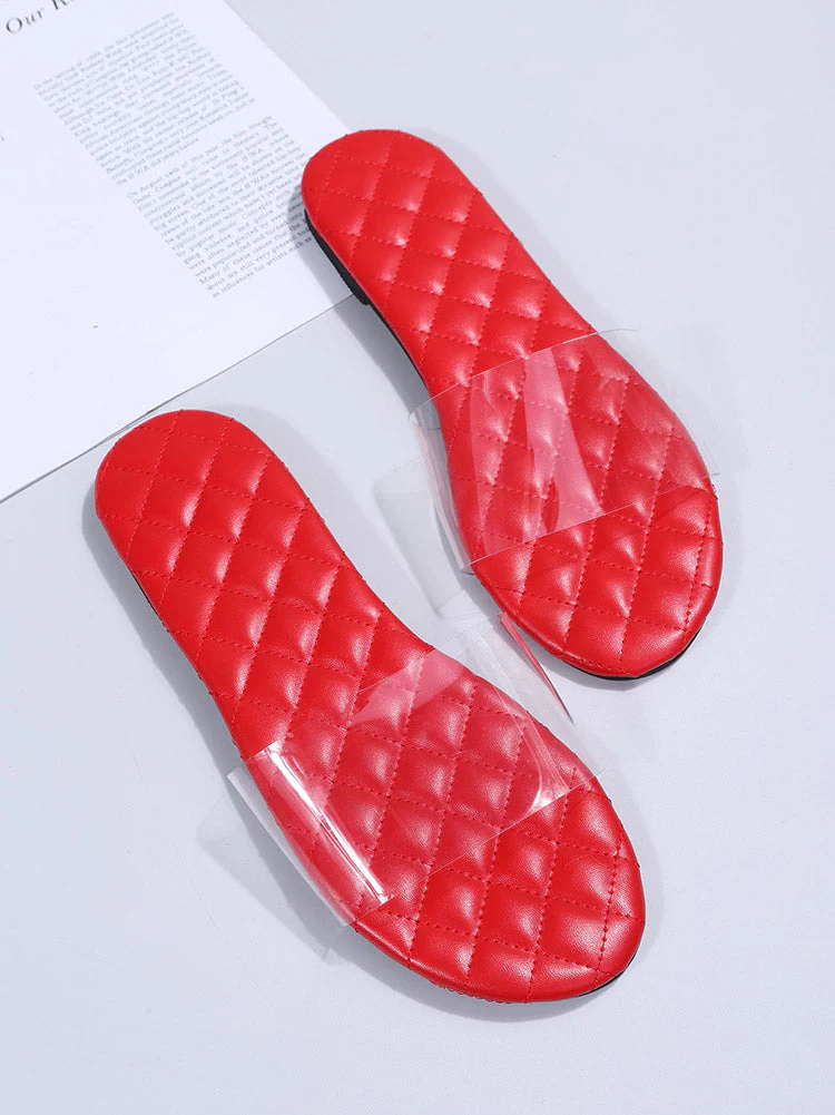 Clear Band Slide Flat Slippers - Image 4