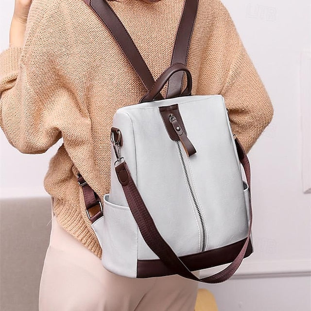 Convertible Backpack Faux Leather Caramel Purse - Image 10