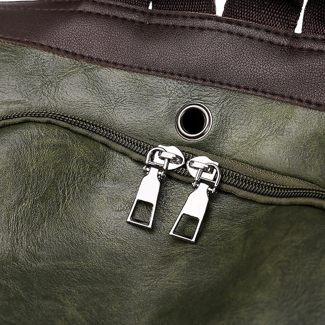 Convertible Backpack Faux Leather Caramel Purse - Image 7