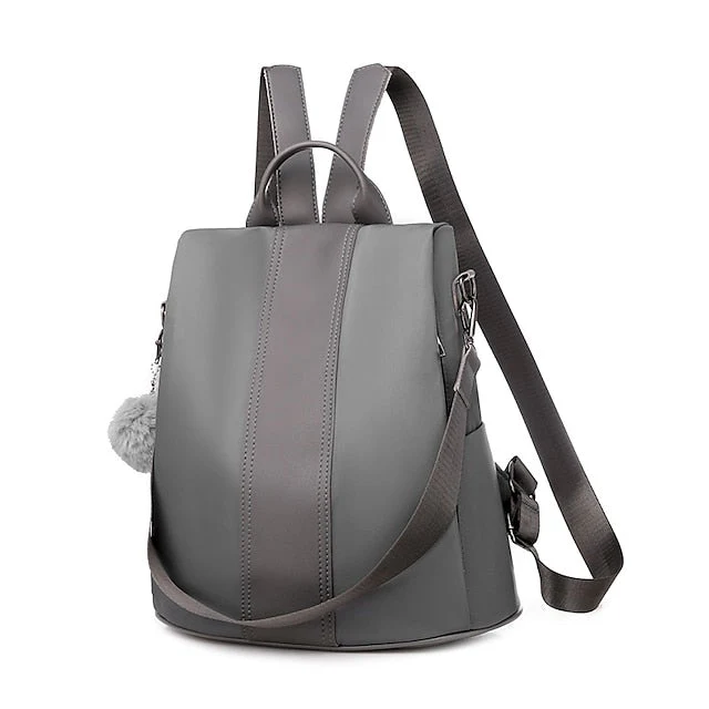 Convertible Pom Backpack Faux Purse Leather with - Image 4