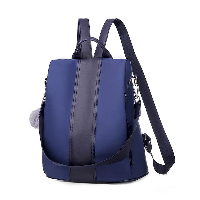 Convertible Pom Backpack Faux Purse Leather with - Image 5