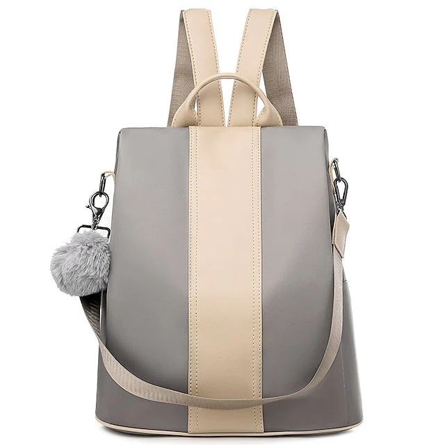 Convertible Pom Backpack Faux Purse Leather with - Image 7