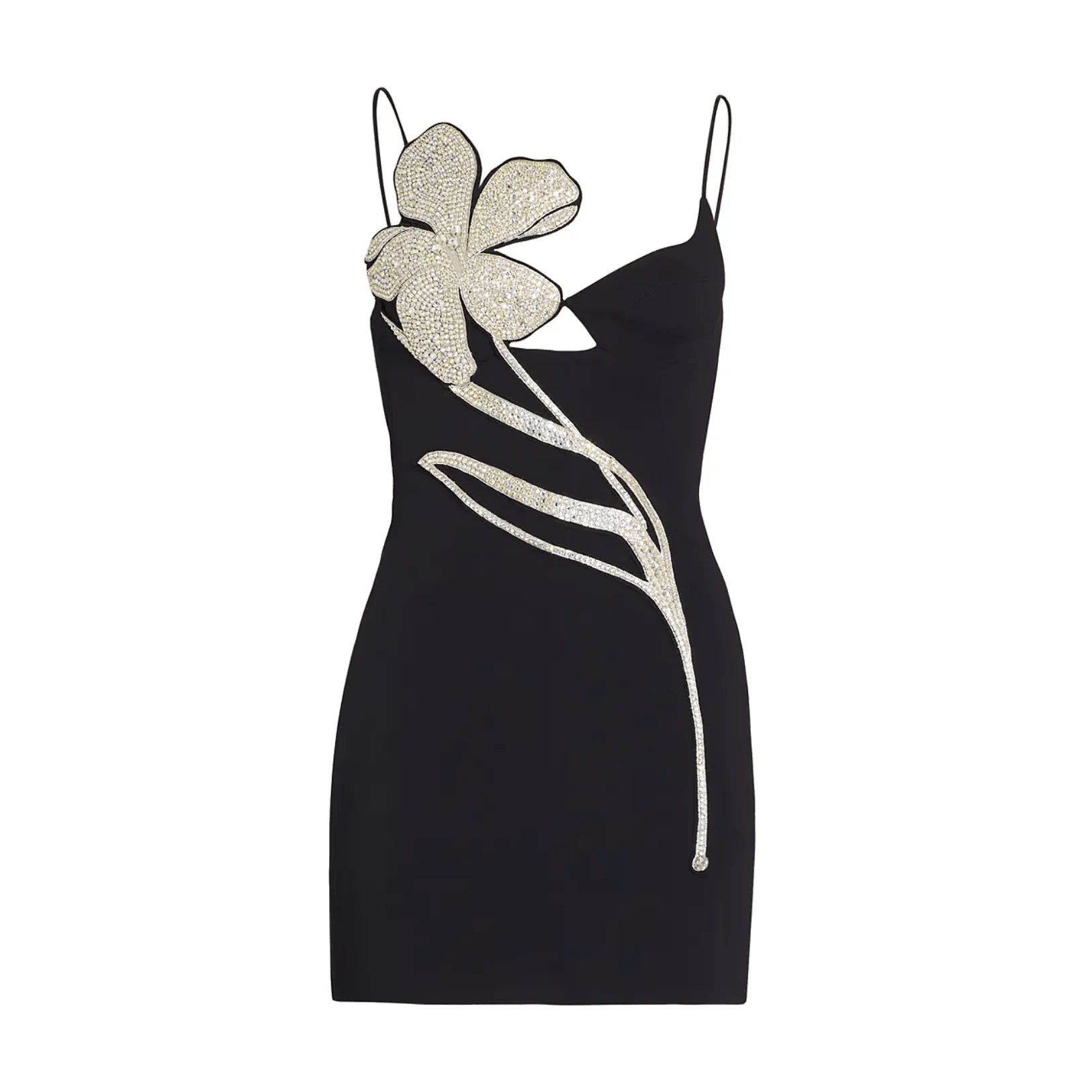 Cool With That Crystal Floral Appliqué Mini Dress - Image 14