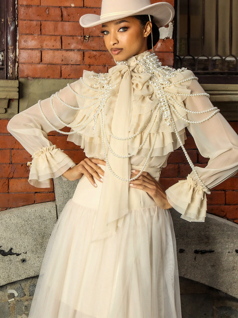 CORAL Bowknot Ruffle Blouse - Image 5