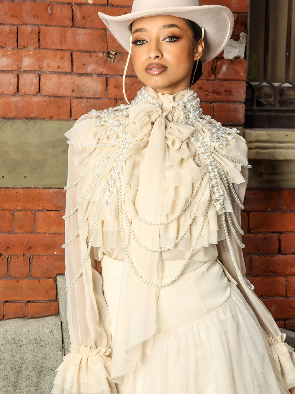 CORAL Bowknot Ruffle Blouse - Image 6