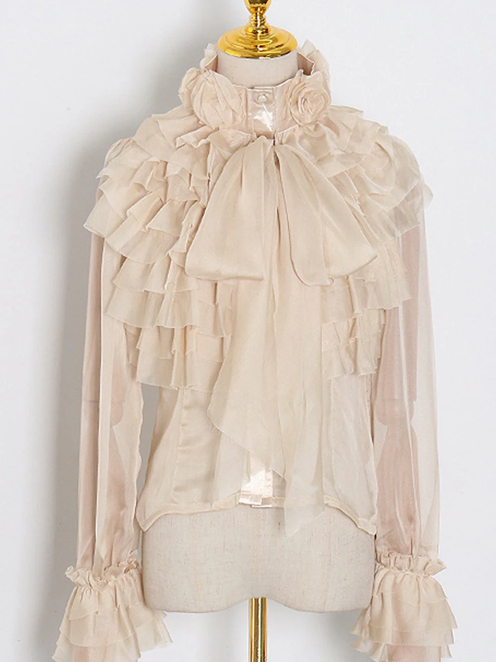 CORAL Bowknot Ruffle Blouse - Image 7