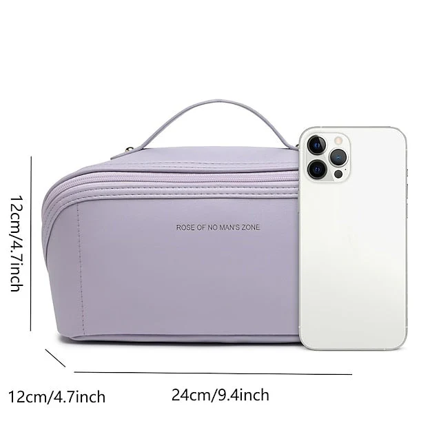 Cosmetic Makeup Handbag Leather PU Bag Travel - Image 2