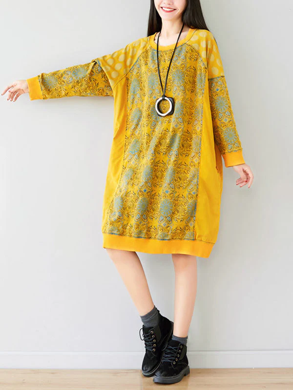 Crew Neck Printed Sweatshirt Dress - Image 14