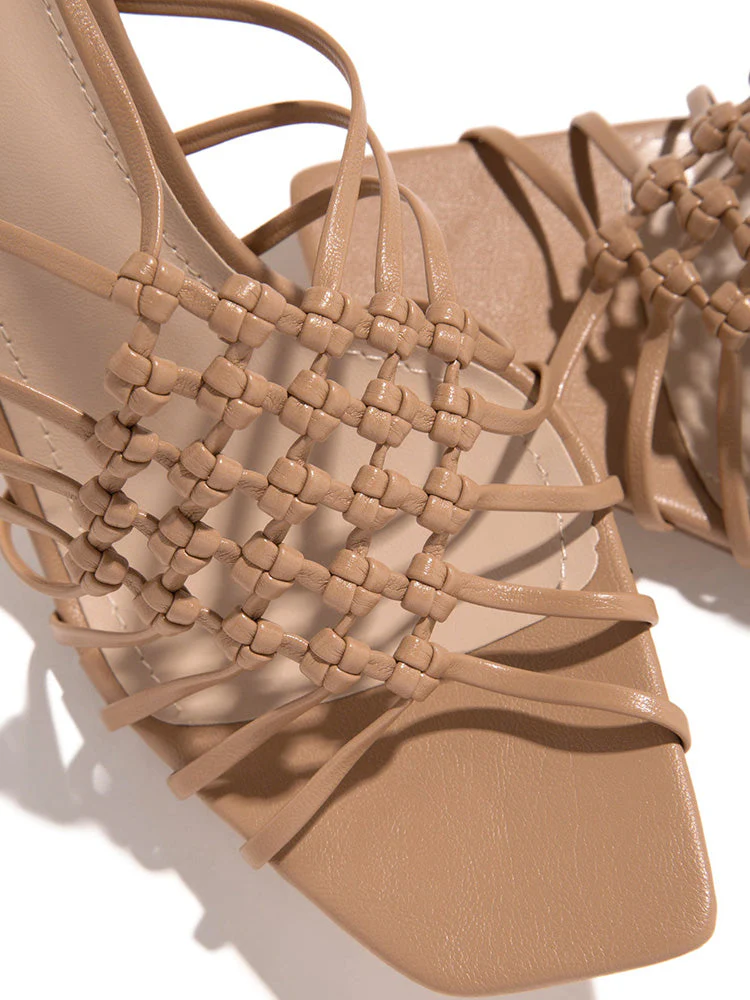 Crochet Lace Up High Heels - Image 11