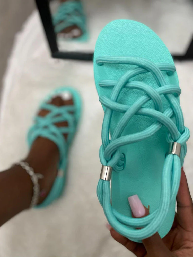 Crossover Rope Flats Sandals - Image 6