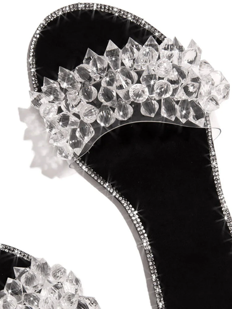 Crystal Decoration Flat Slippers - Image 4