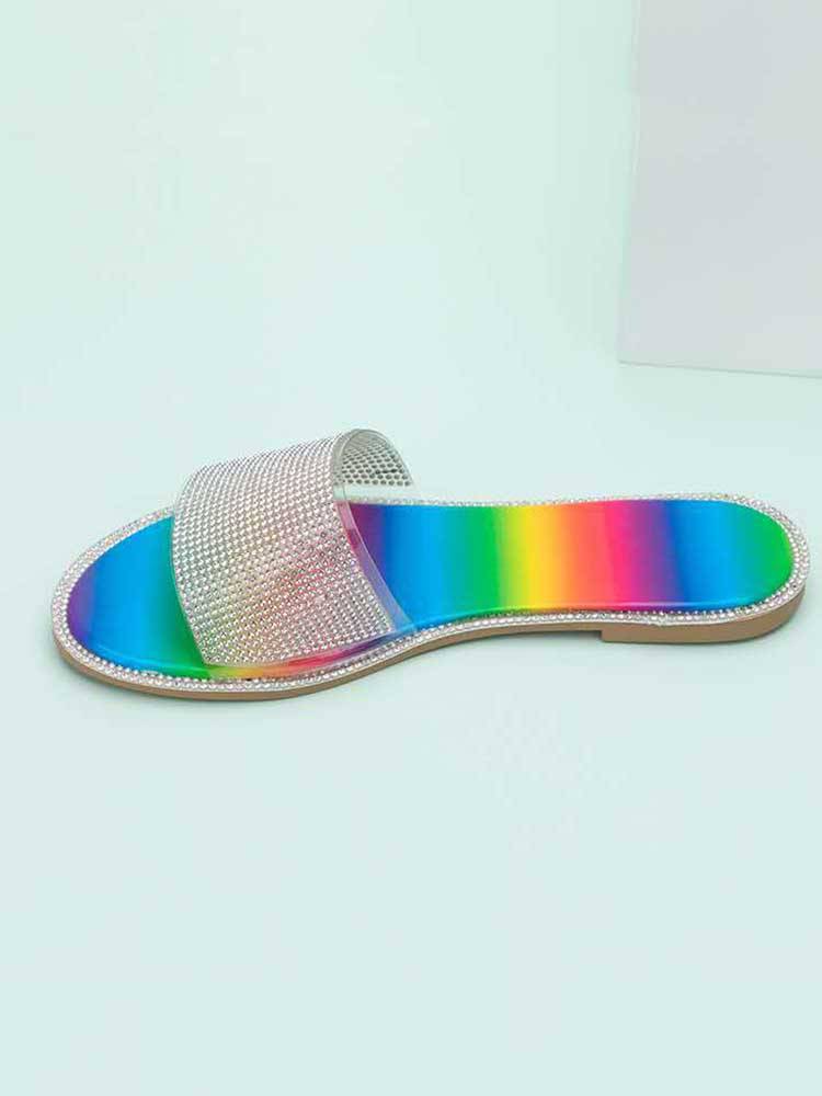 Crystal Glitter Flat Bling Slippers - Image 10