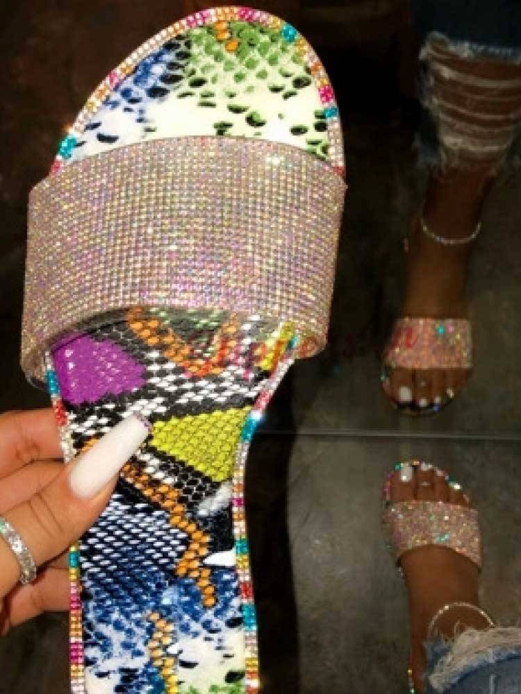 Crystal Glitter Flat Bling Slippers - Image 7