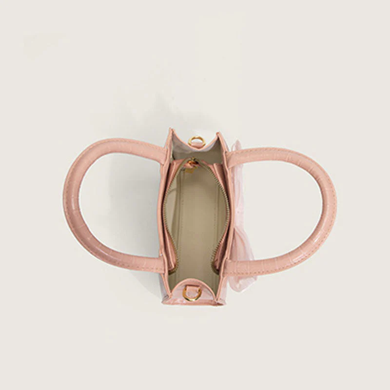 Cute Bow Detail Animal Pattern Crossbody Handle Bag - Pink - Image 2