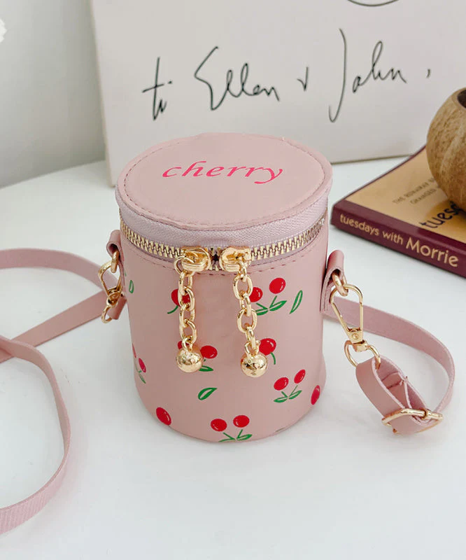 Cute Versatile Rubber Red Cherry Print Faux Leather Crossbody Bag - Image 5